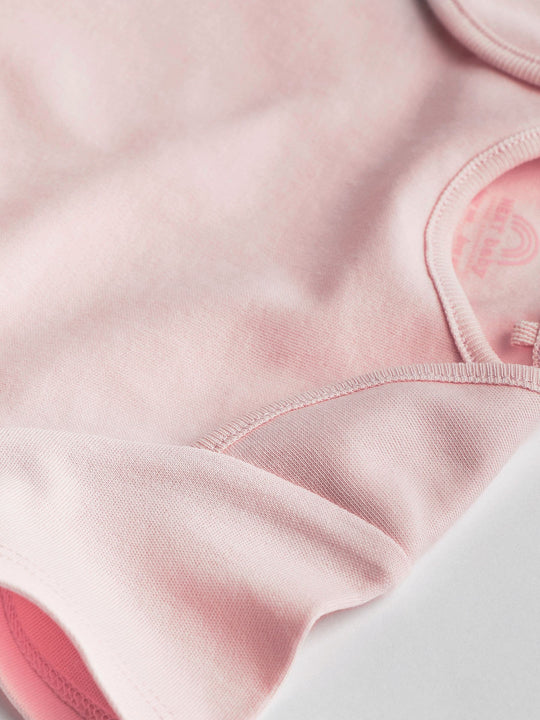 Pink/White 5 Pack Essential Short Sleeve Baby Bodysuits