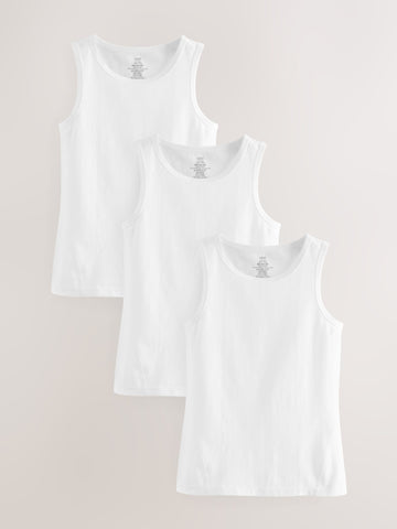 White Kind to Skin 3 Pack Vests (1.5-12yrs)