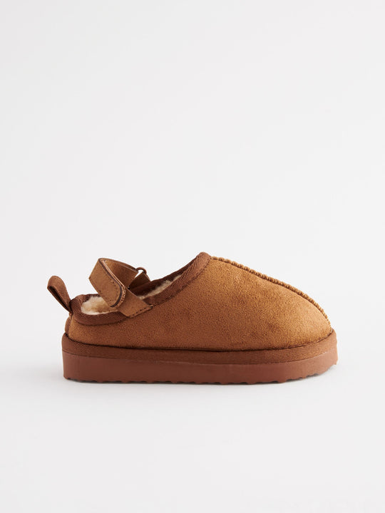 Tan Brown Cosy Slipper Mules