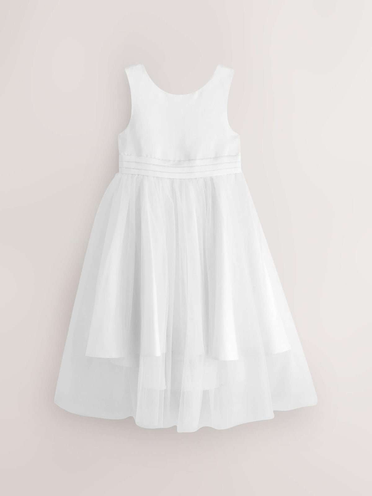 White Flower Girl Bow Dress (3mths-16yrs)