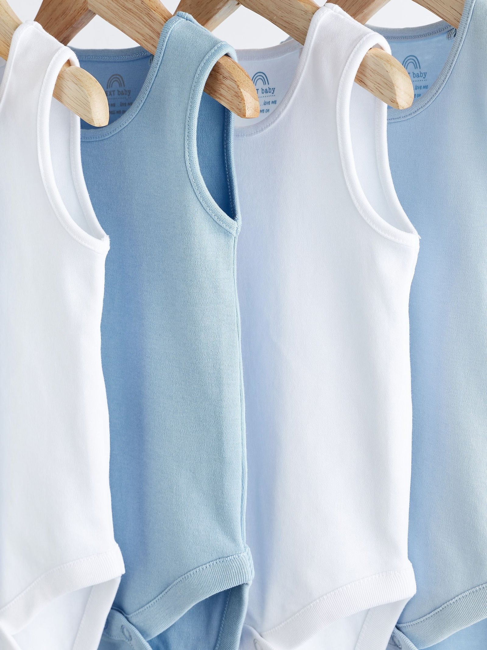 Blue 5 Pack Baby Vest Bodysuits