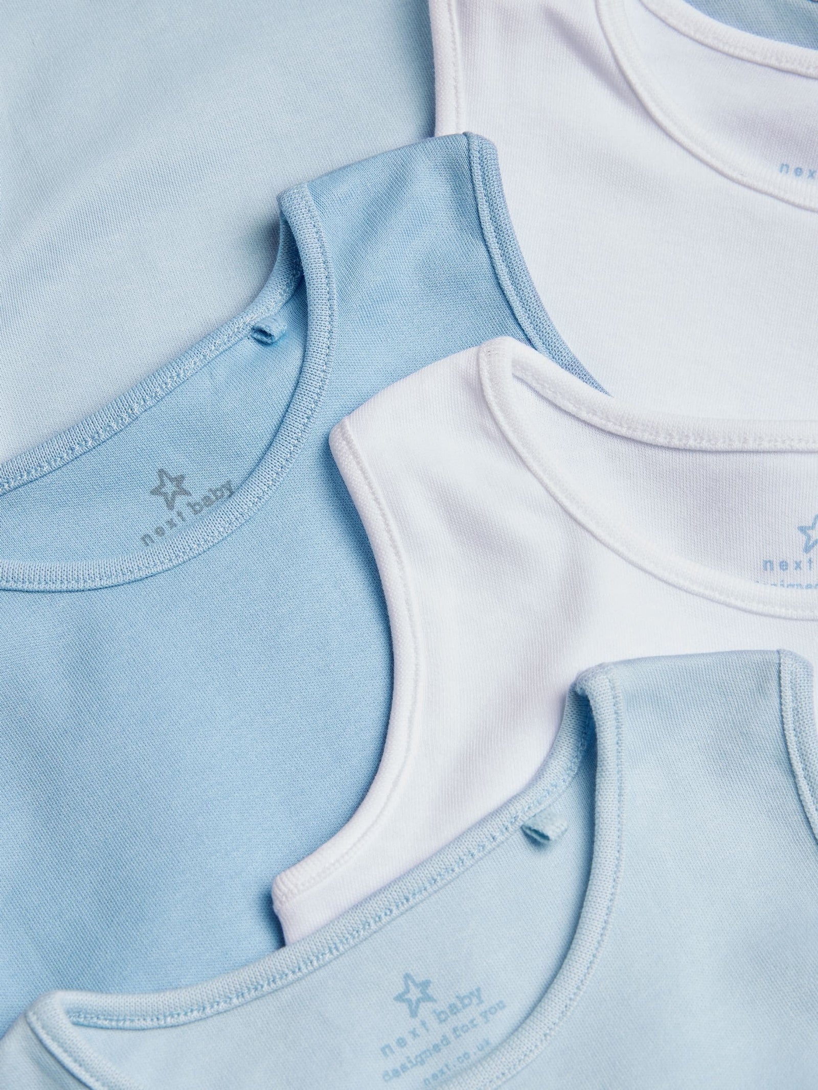 Blue 5 Pack Baby Vest Bodysuits