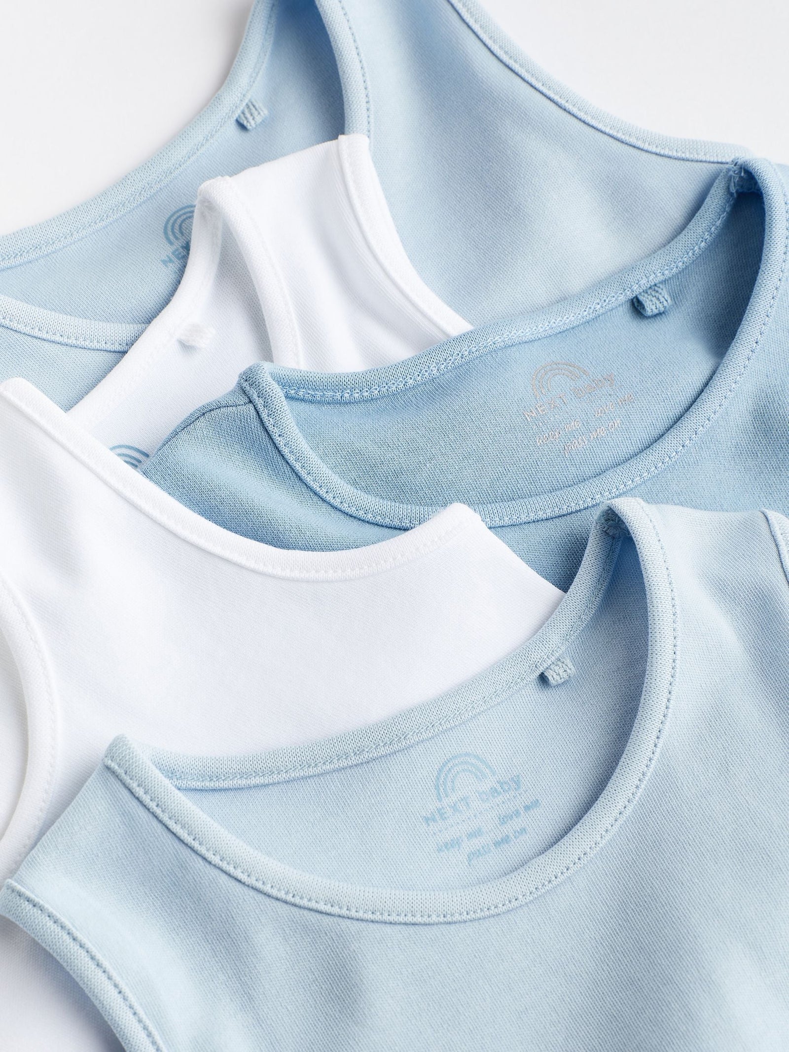 Blue 5 Pack Baby Vest Bodysuits