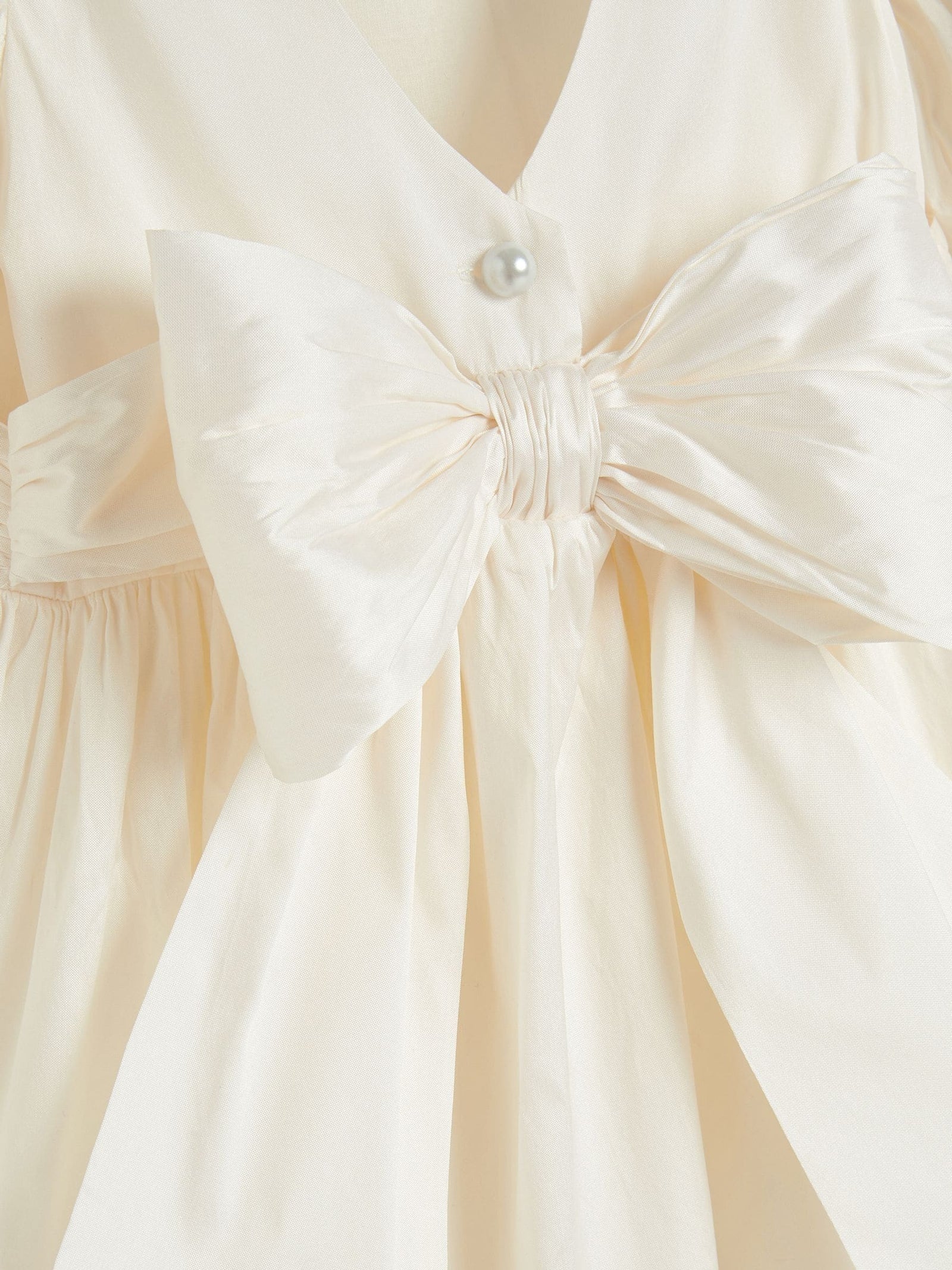 Ivory Flower Girl Taffeta Bow Dress (3mths-8yrs)