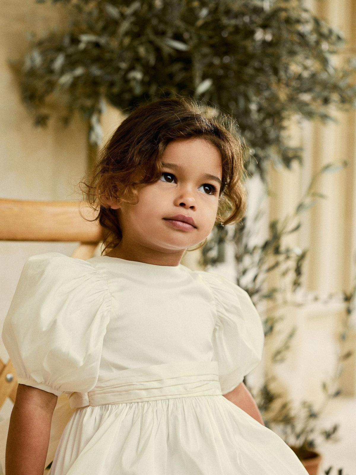 Ivory Flower Girl Taffeta Bow Dress (3mths-8yrs)