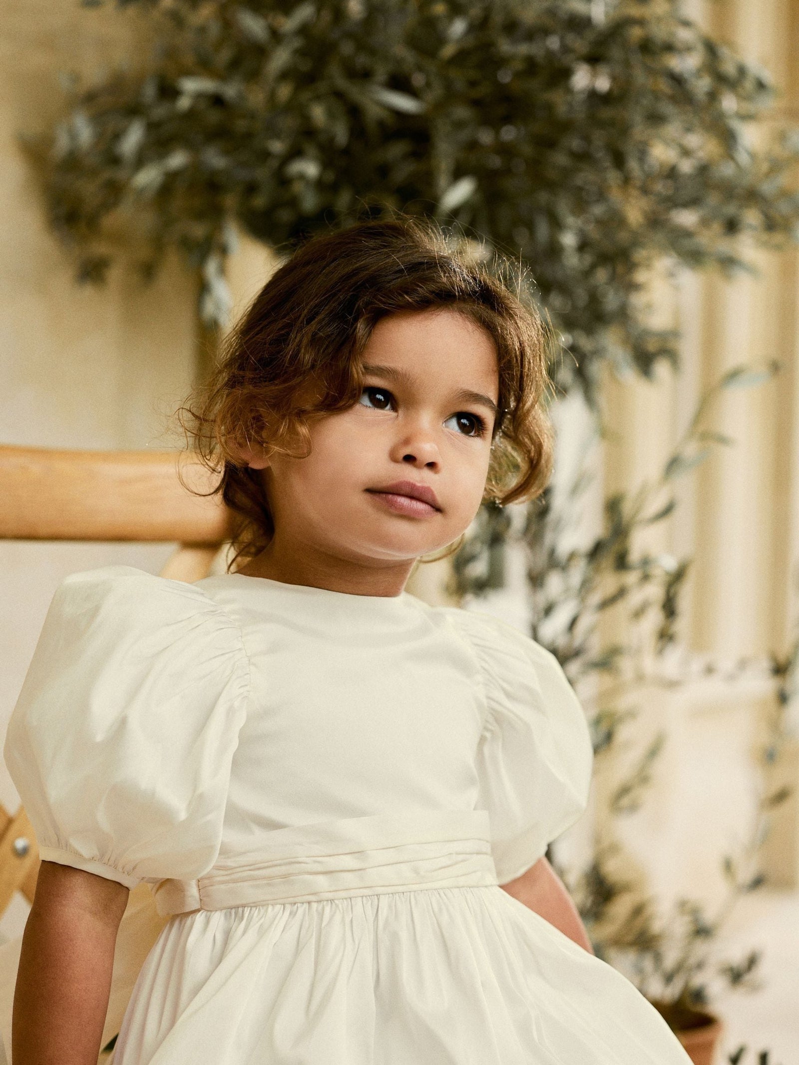 Ivory Flower Girl Taffeta Bow Dress (3mths-8yrs)