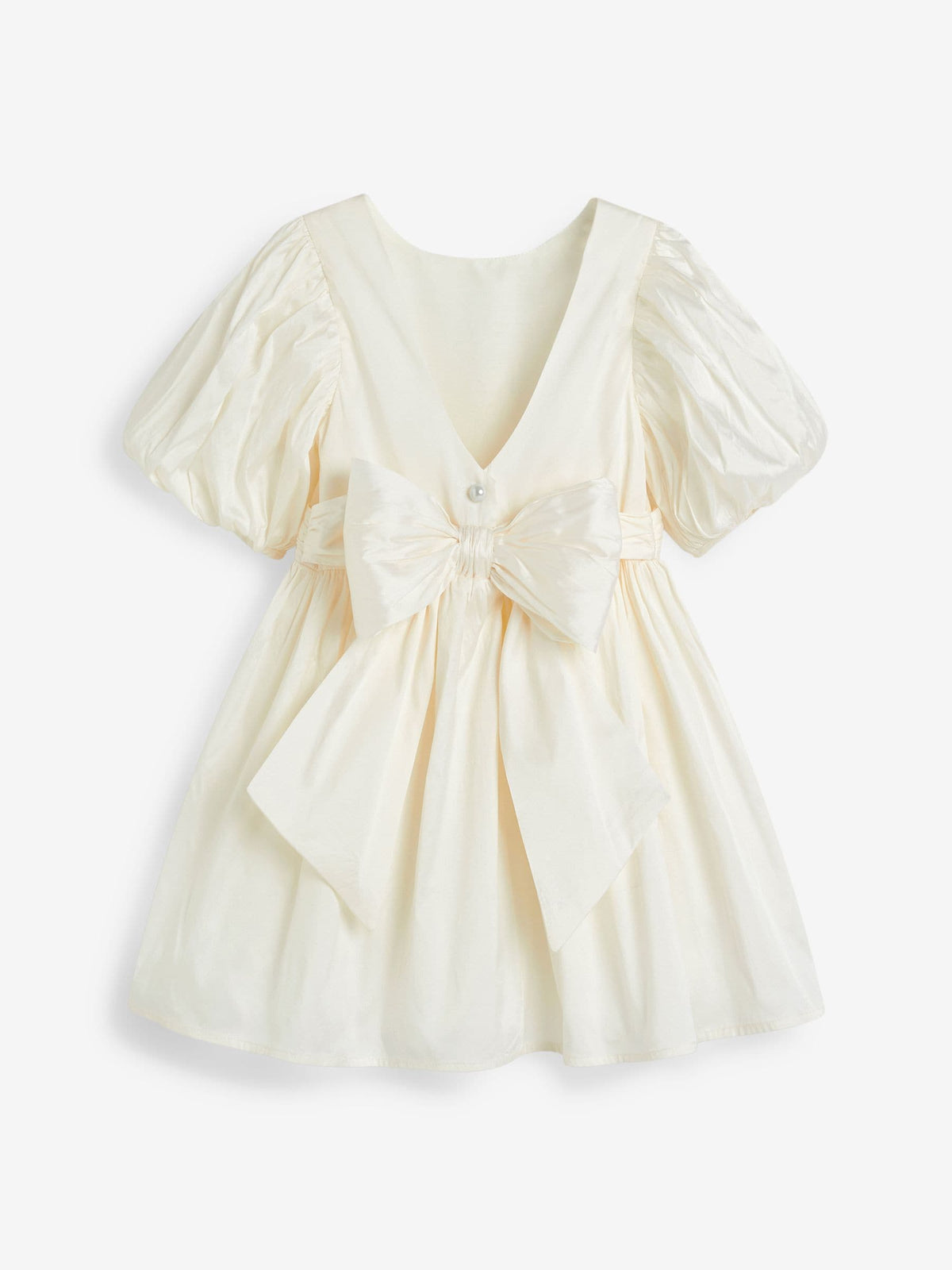 Ivory Flower Girl Taffeta Bow Dress (3mths-8yrs)