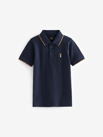Blue Navy Short Sleeve Polo Shirt (3-16yrs)