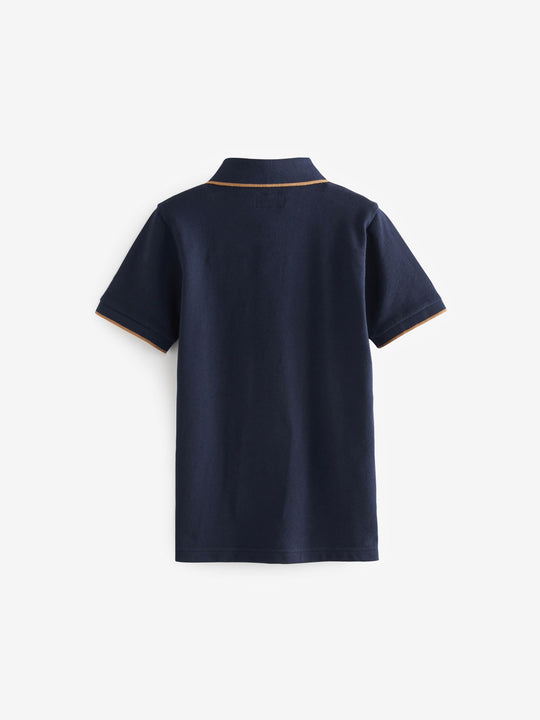 Blue Navy Short Sleeve Polo Shirt (3-16yrs)