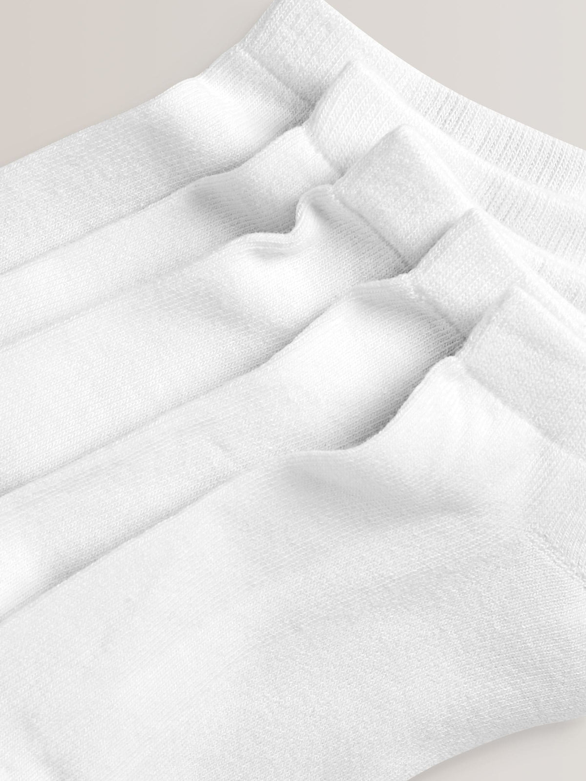 White 5 Pack Cotton Rich Cushioned Sole Trainer Socks