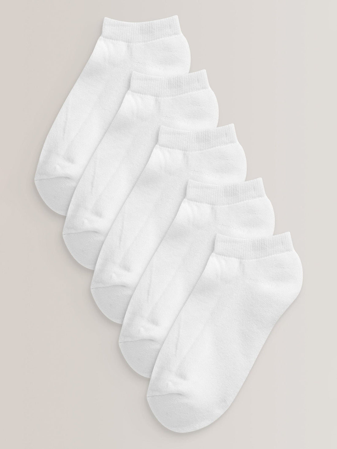 White 5 Pack Cotton Rich Cushioned Sole Trainer Socks