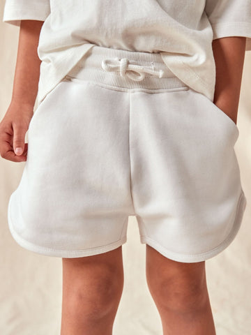 White Plain Jersey Shorts (3-16yrs)