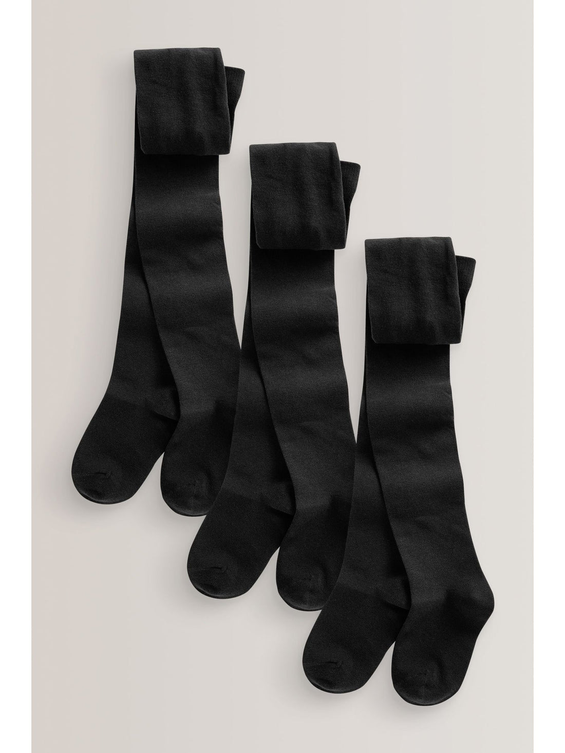 Black Regular Length 3 Pack Cotton Rich School Tights