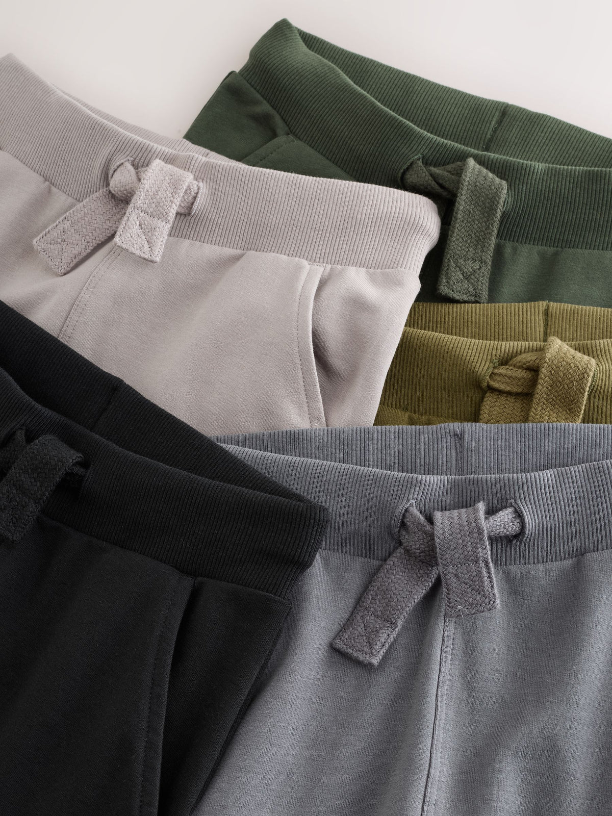 Grey/Black/Green Skinny Fit Joggers 5 Pack (3mths-7yrs)