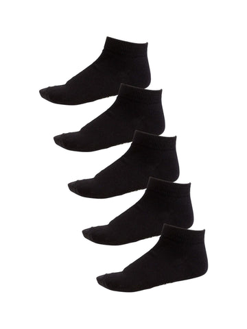 Black 5 Pack Cotton Rich Trainer Socks