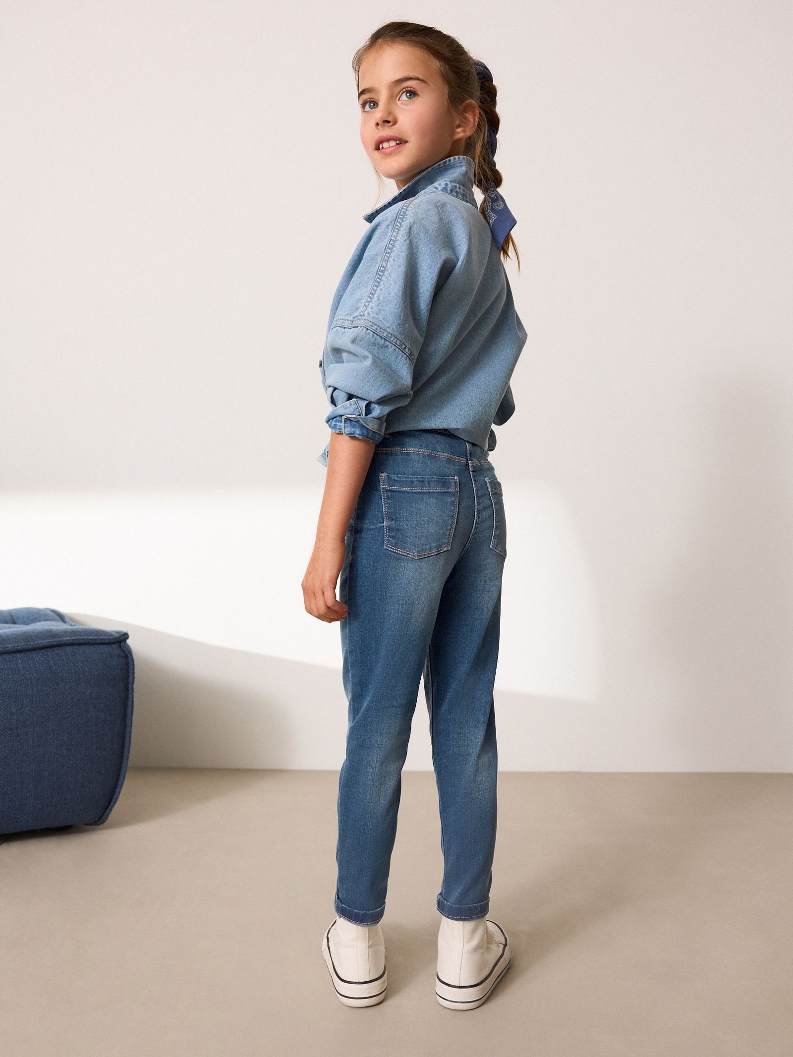 Mid Blue Regular Length Stretch Jeggings (3-16yrs)