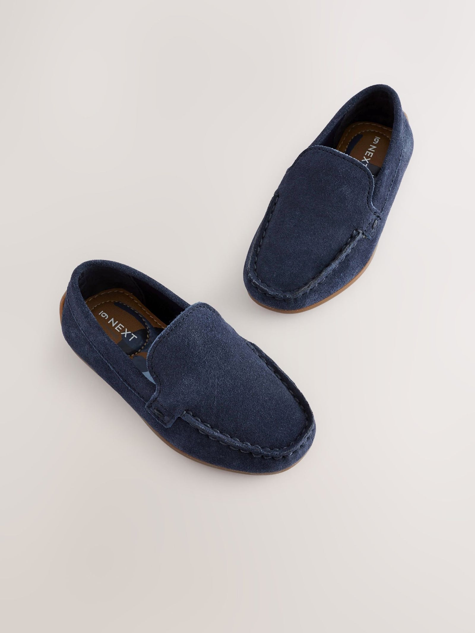 Navy Blue Standard Fit (F) Suede Slip-Ons Loafer Shoes