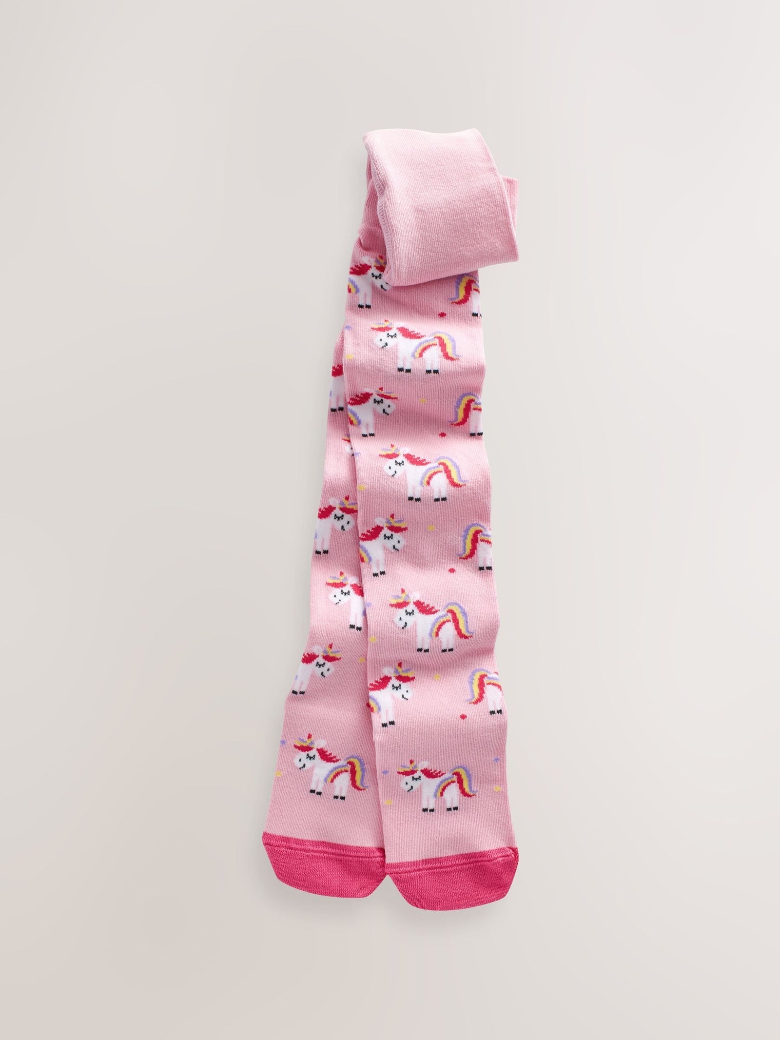 Pink and Navy 3 Pack Cotton Rich Unicorn Tights