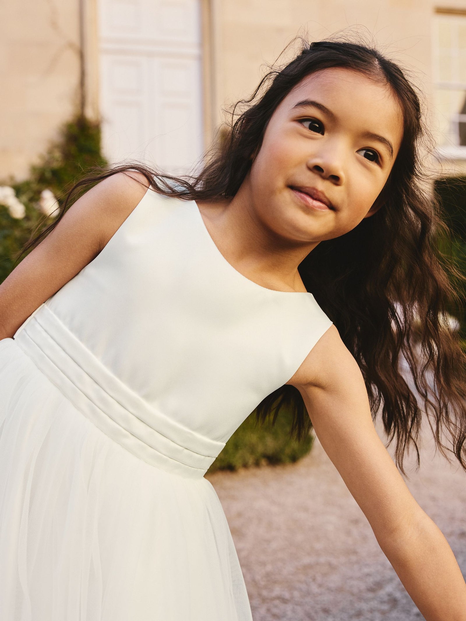 Ivory Cream Flower Girl Bow Dress (3mths-16yrs)