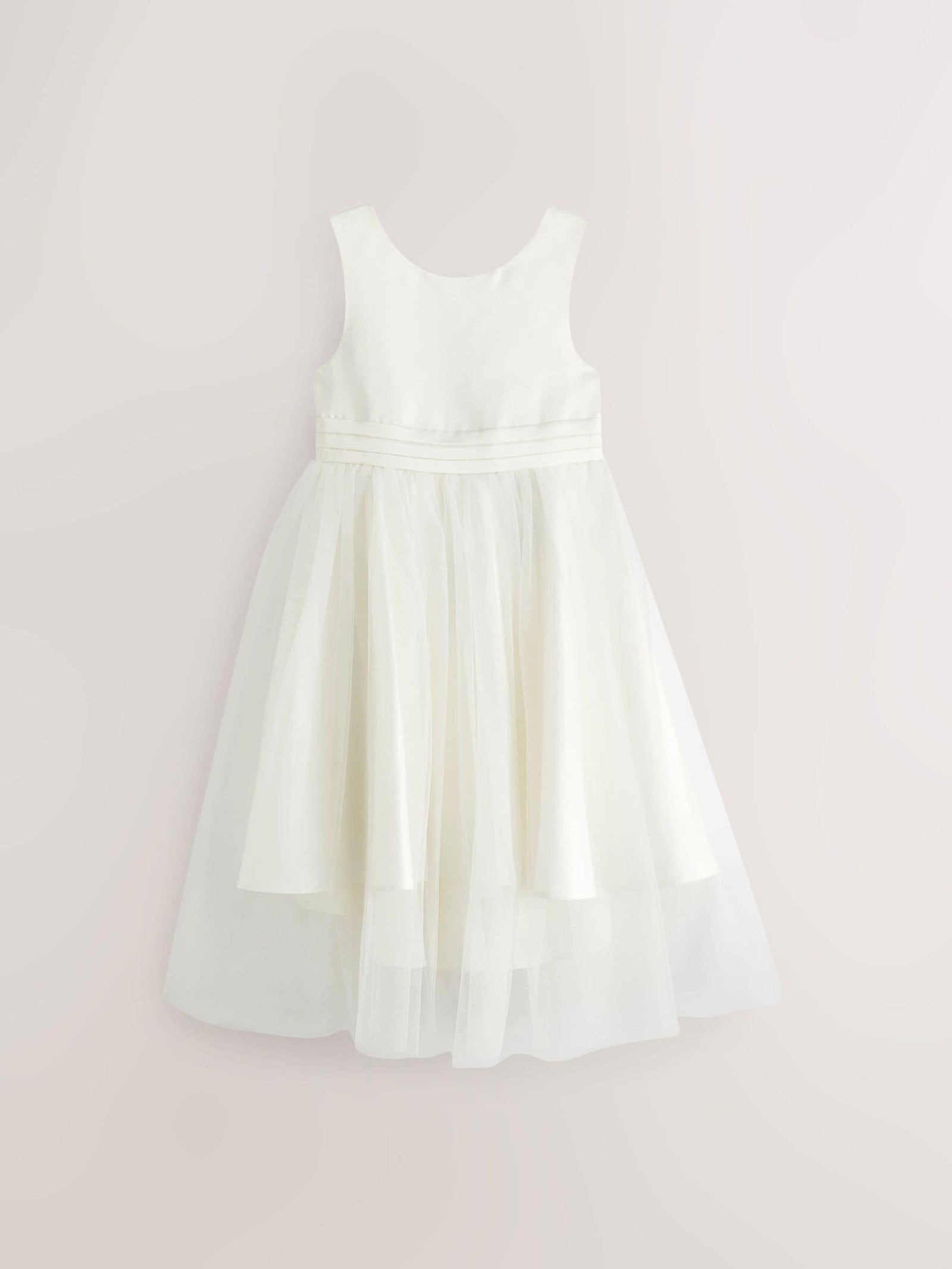 Ivory Cream Flower Girl Bow Dress (3mths-16yrs)