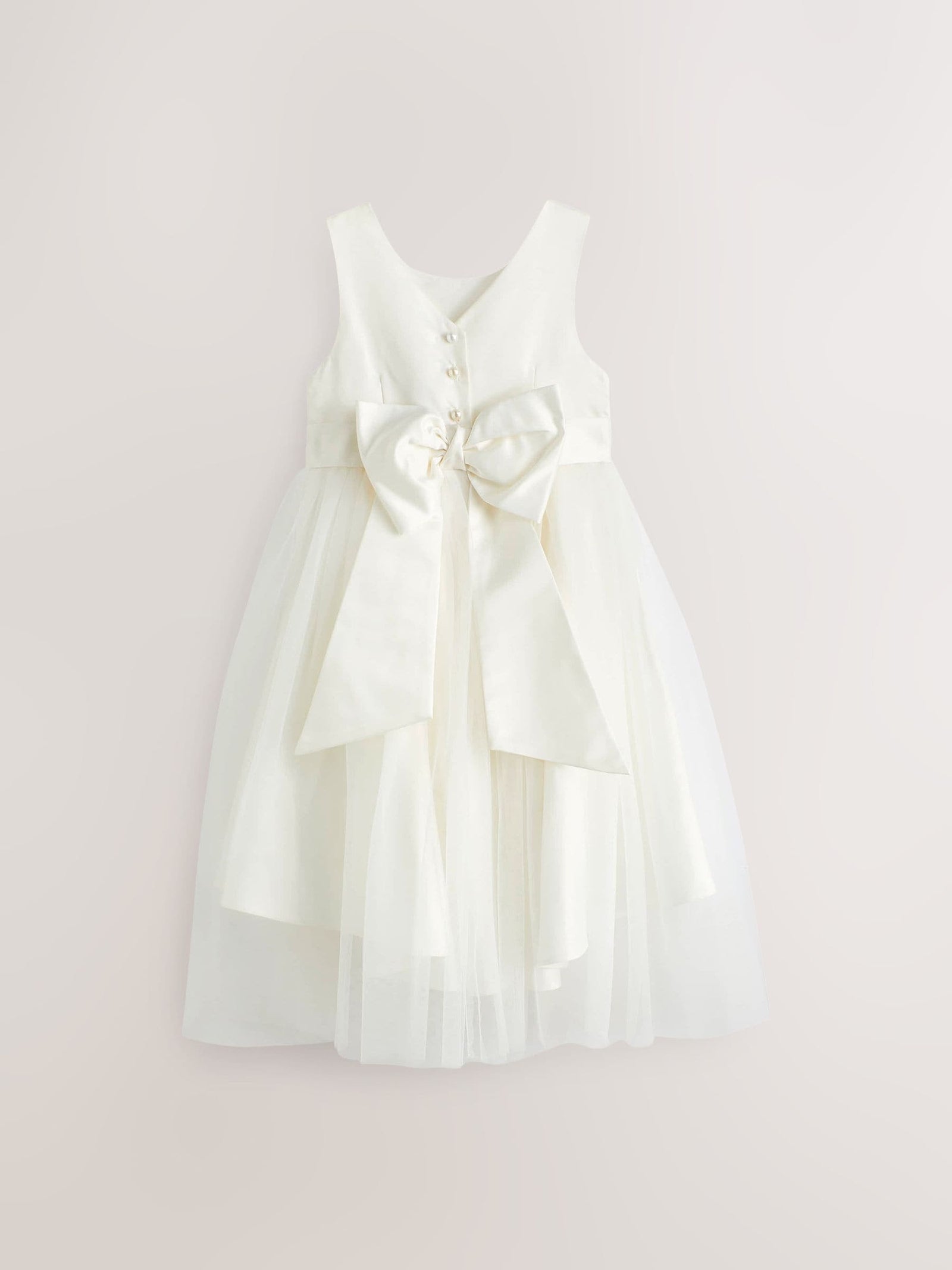 Ivory Cream Flower Girl Bow Dress (3mths-16yrs)