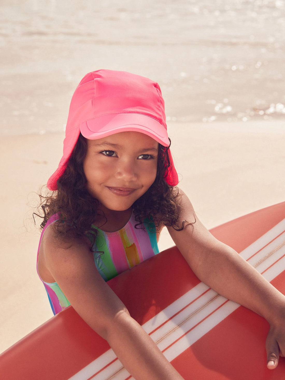 Bright Pink Swim Legionnaire Hat (3mths-10yrs)