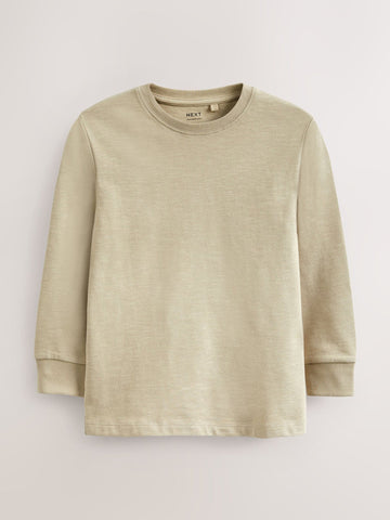 Stone Regular Fit Long Sleeve Cosy T-Shirt (3-16yrs)