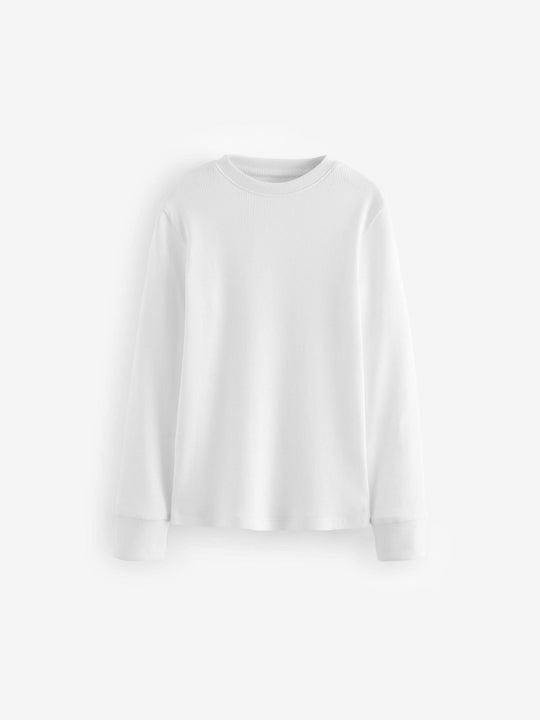 White 100% Cotton Long Sleeve T-Shirts 3 Pack (1.5-16yrs)