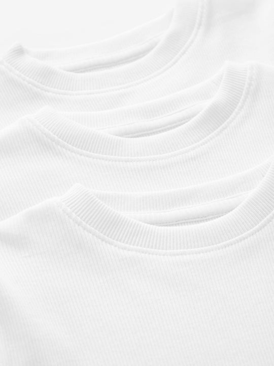 White 100% Cotton Long Sleeve T-Shirts 3 Pack (1.5-16yrs)