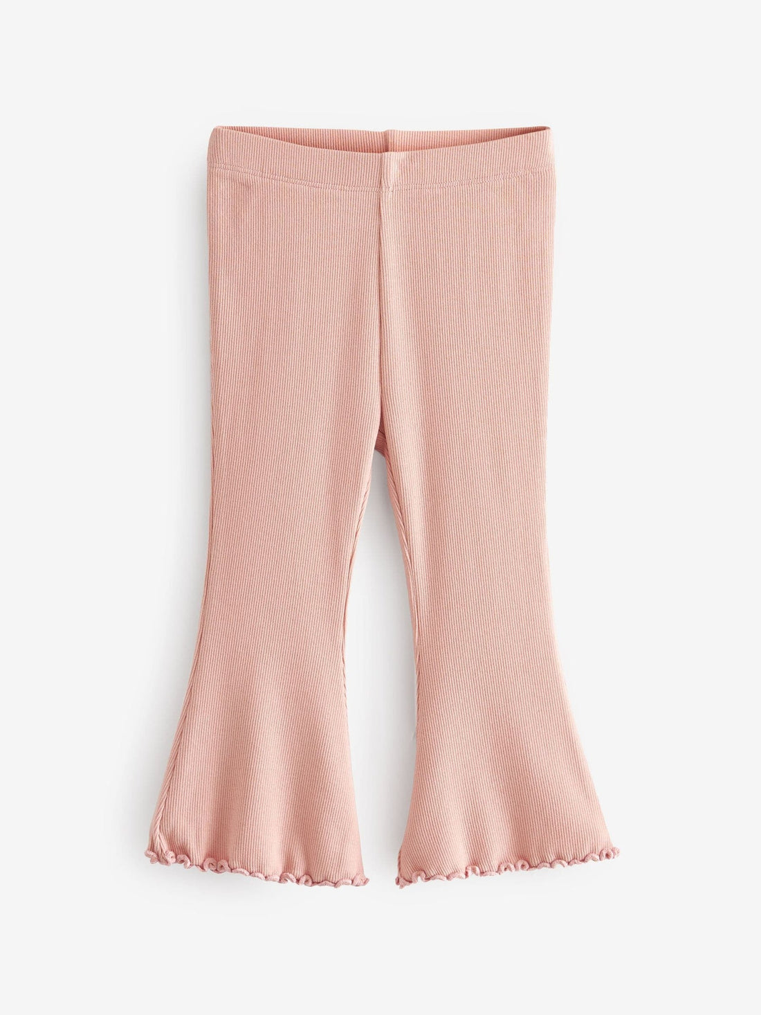 Pale Pink Rib Flare Leggings