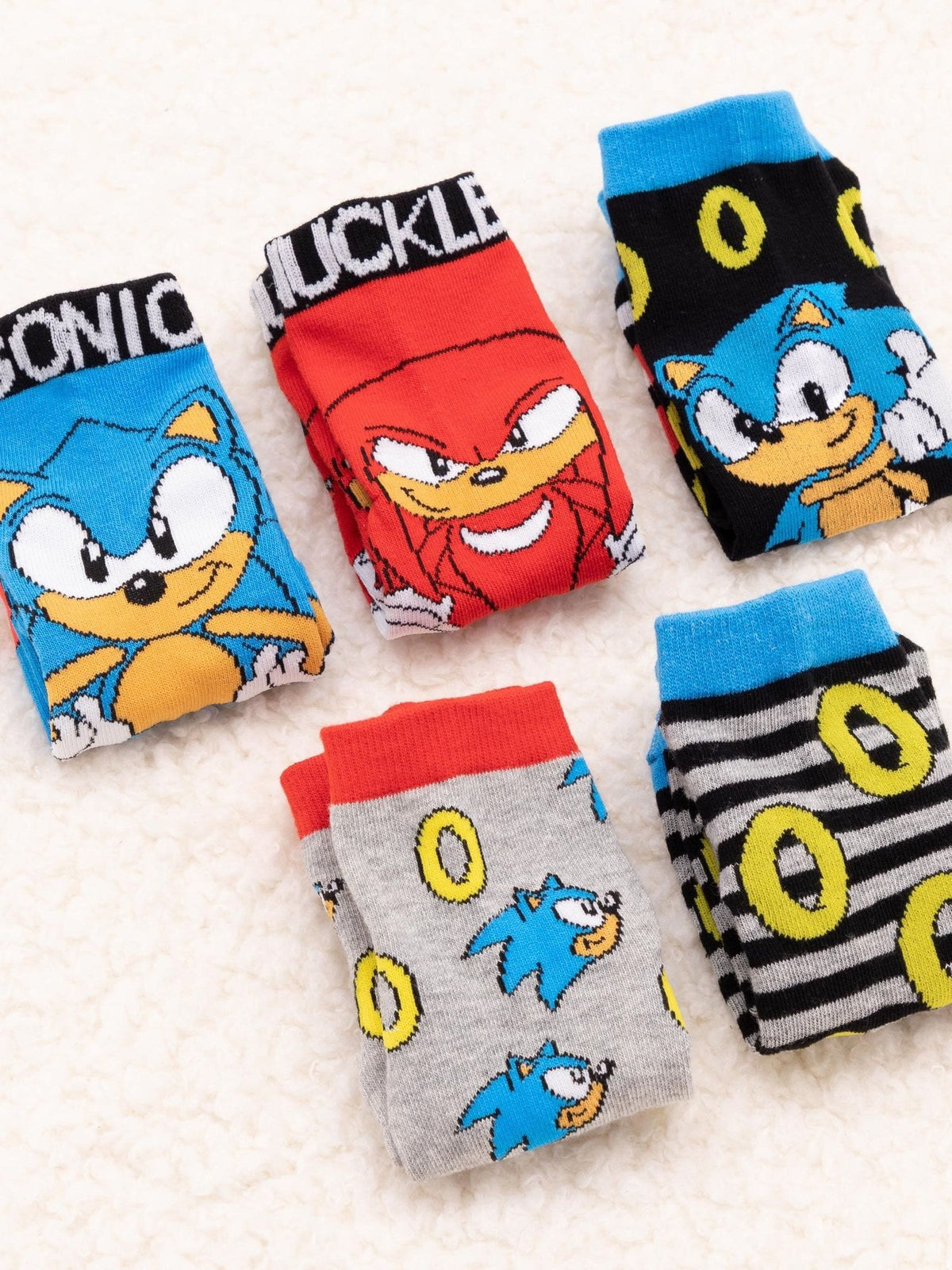 Vanilla Underground Multicoloured Sonic the Hedgehog Calf Socks Set of 5