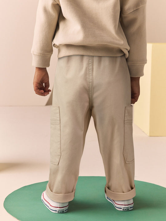 Neutral Cream Side Pocket Pull On Trousers (3mths-7yrs)