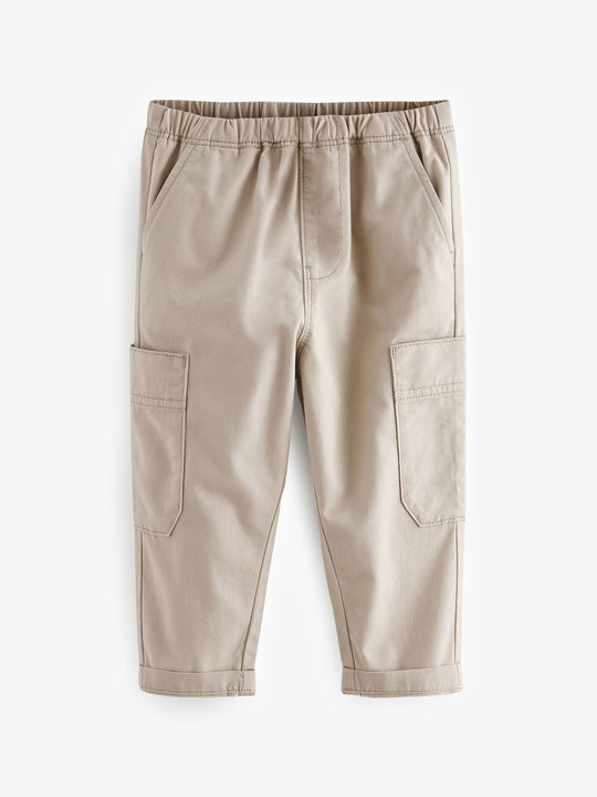Neutral Cream Side Pocket Pull On Trousers (3mths-7yrs)