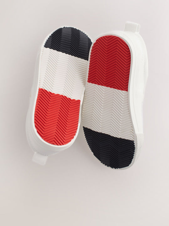 White Wide Fit (G) Two Strap Touch Fastening Trainers