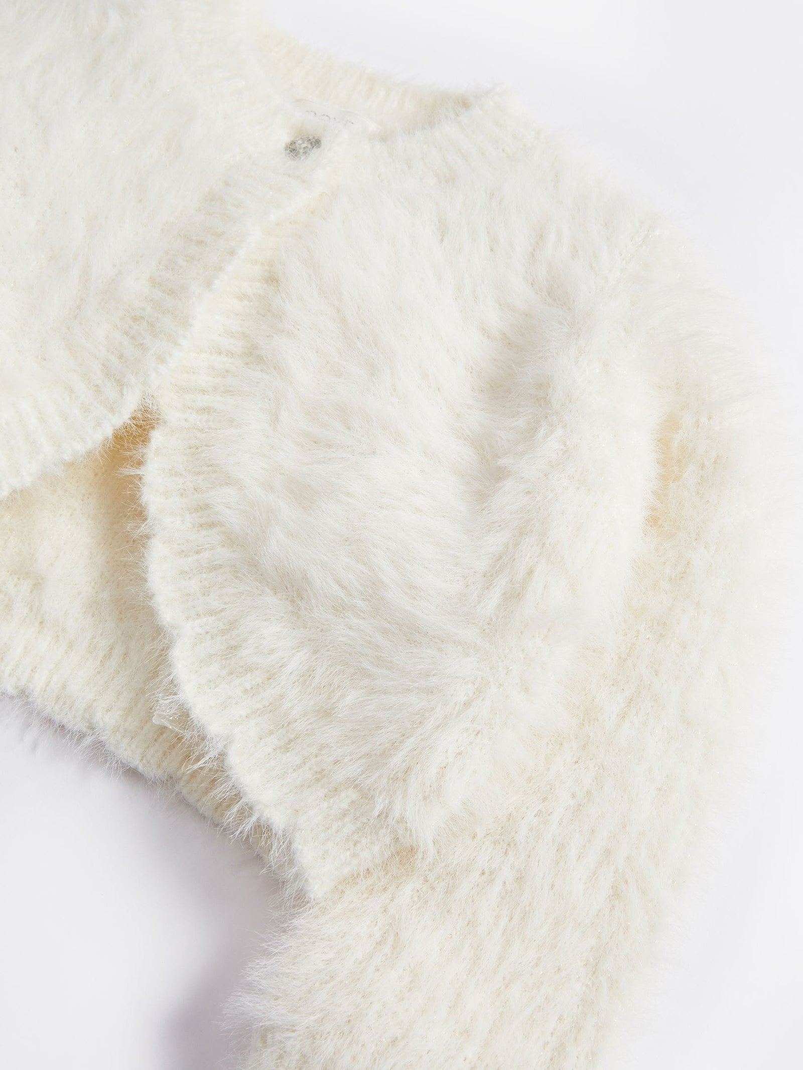 Ecru White Fluffy Shrug Cardigan (12mths-16yrs)