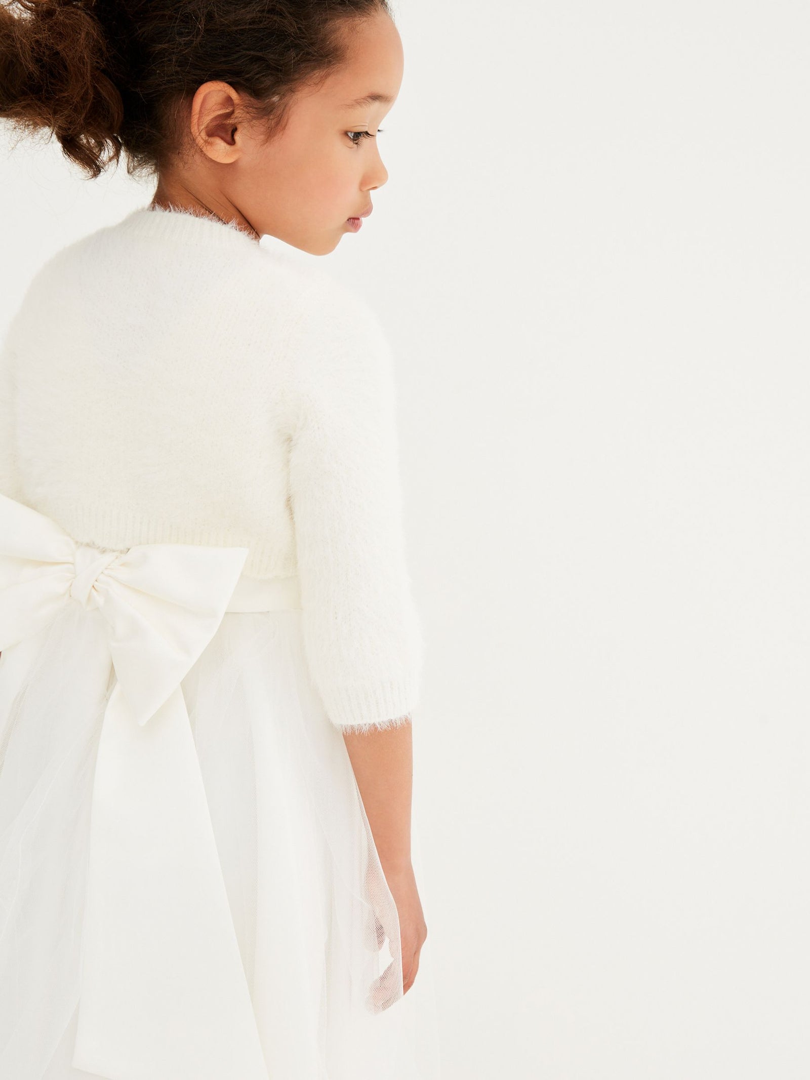 Ecru White Fluffy Shrug Cardigan (12mths-16yrs)