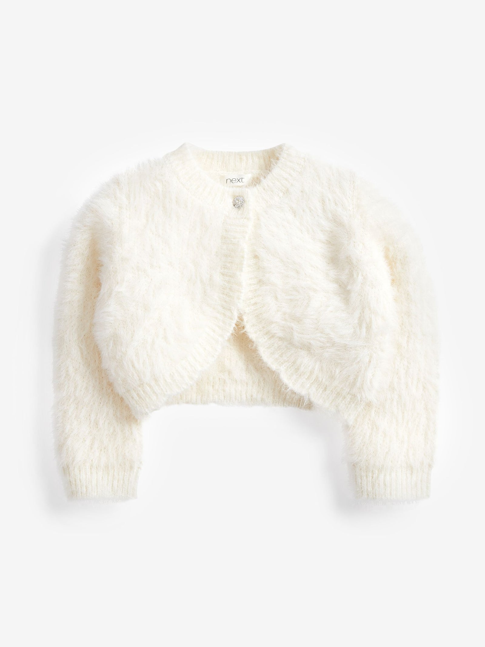 Ecru White Fluffy Shrug Cardigan (12mths-16yrs)