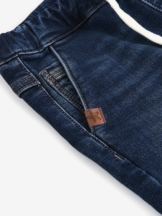 Dark Blue Regular Fit Joggers Jeans With Comfort Stretch (3mths-7yrs)
