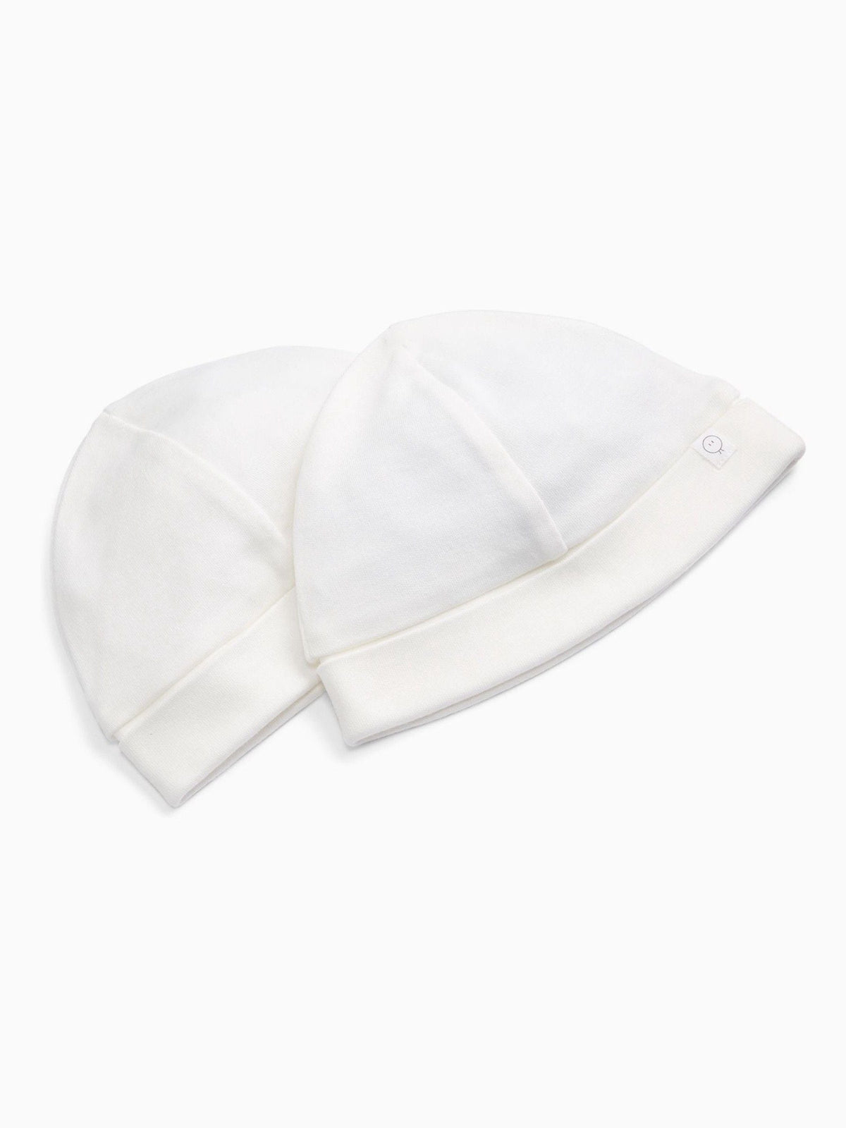 MORI White Supersoft Baby Hats 2 Pack