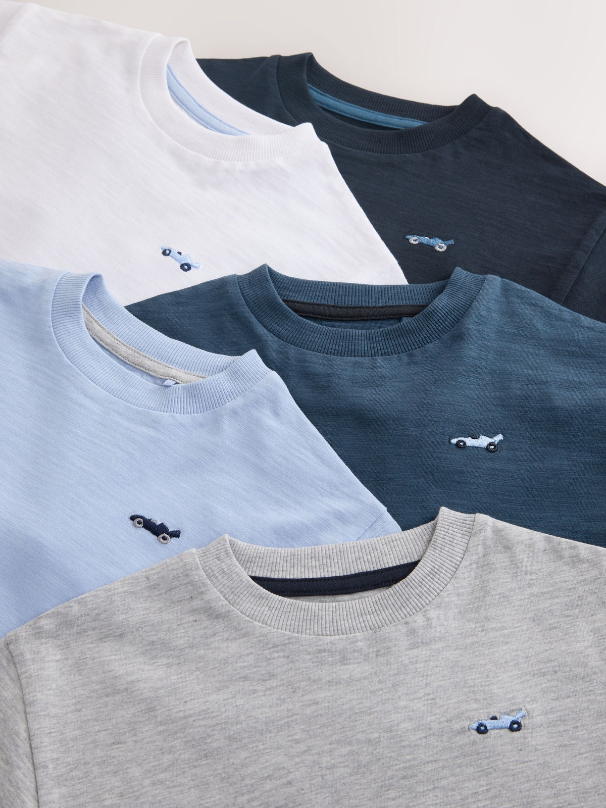 Blue Relaxed Fit Short Sleeve T-Shirts 5 Pack (3mths-7yrs)
