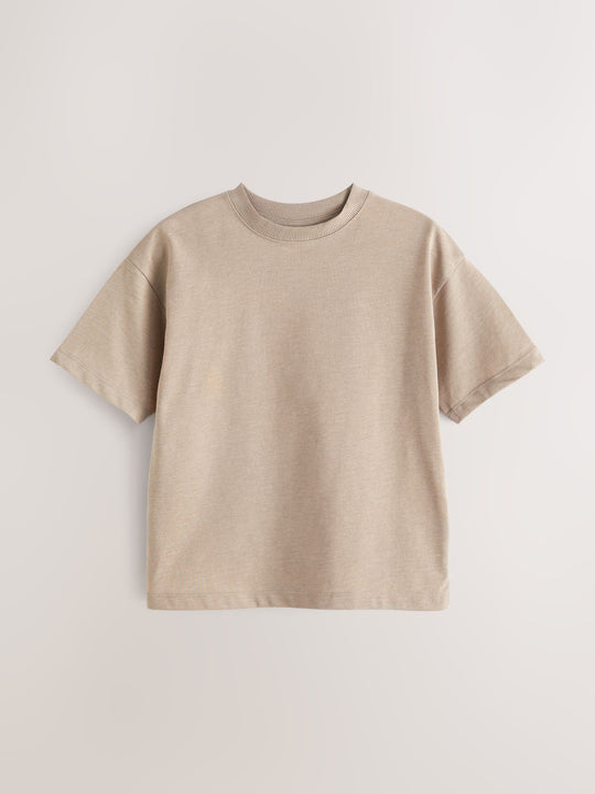 Brown Natural Relaxed Fit Short Sleeve T-Shirt (3-16yrs)