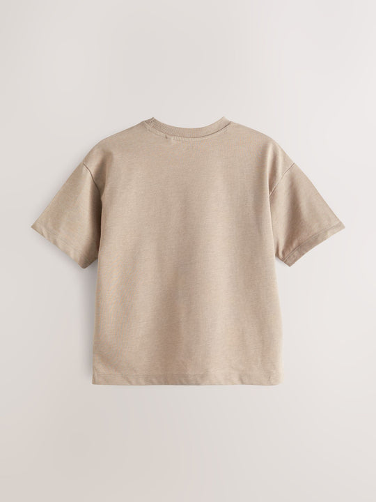 Brown Natural Relaxed Fit Short Sleeve T-Shirt (3-16yrs)