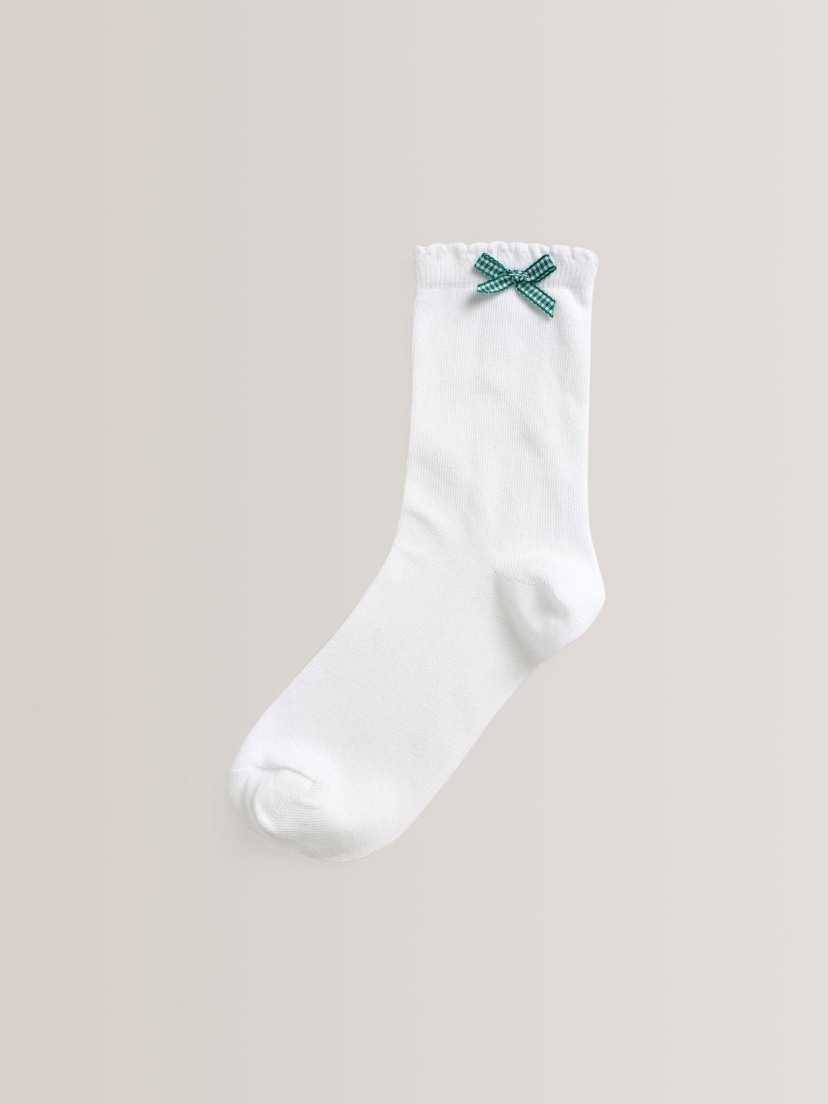 Green 5 Pack Cotton Rich Gingham Ankle School Socks