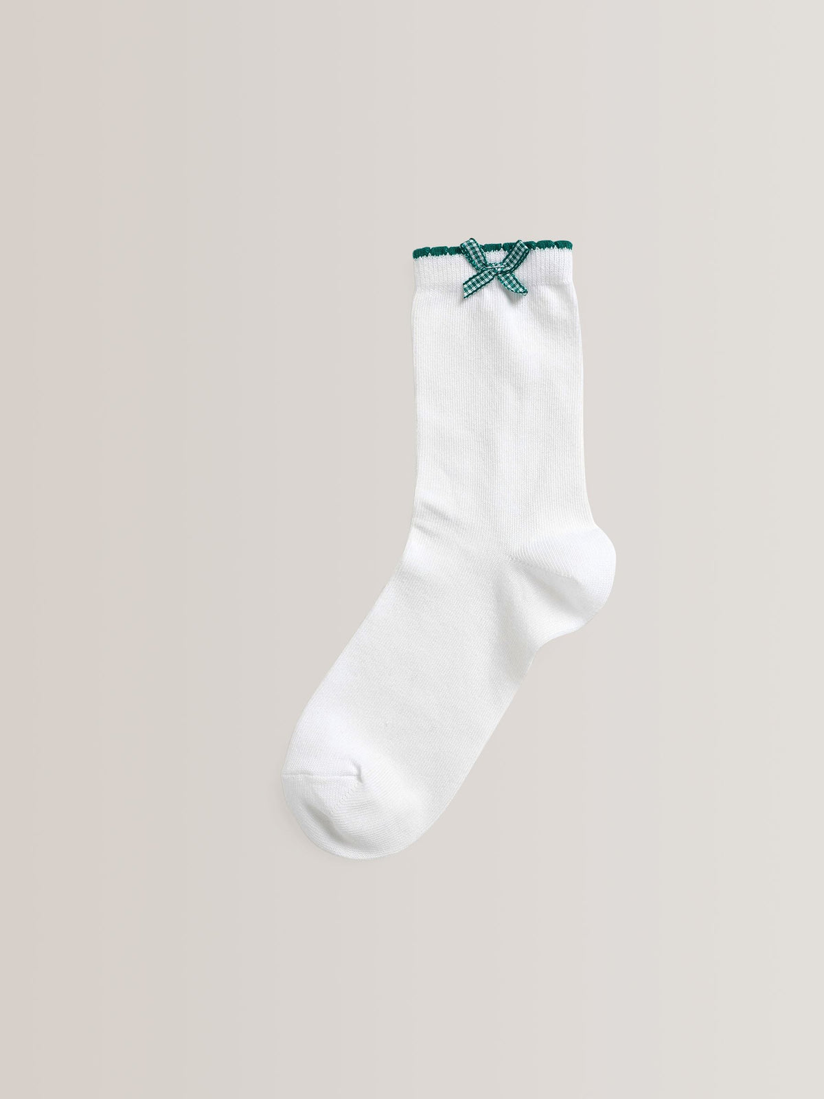 Green 5 Pack Cotton Rich Gingham Ankle School Socks