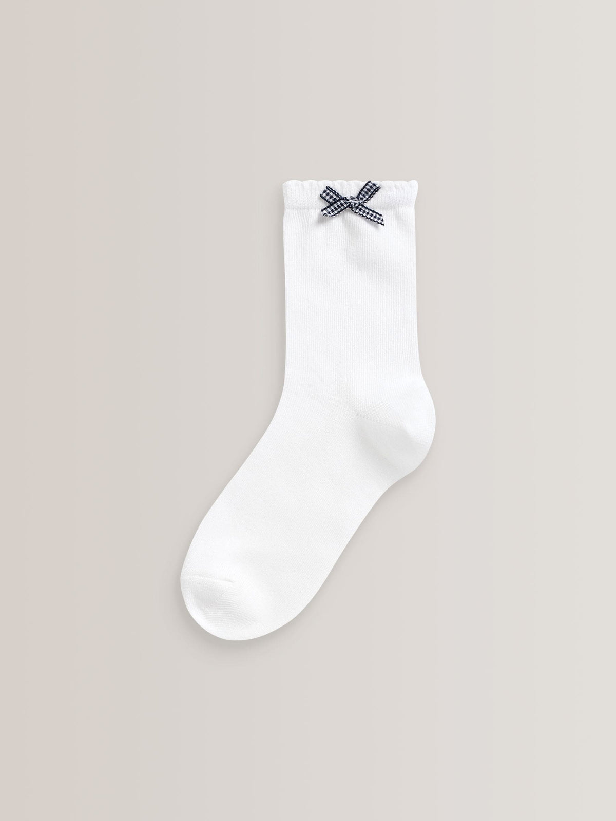 Navy 5 Pack Cotton Rich Gingham Ankle School Socks