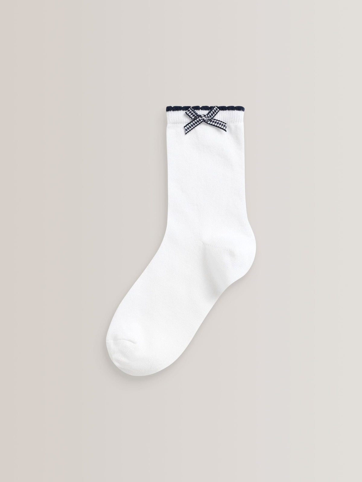 Navy 5 Pack Cotton Rich Gingham Ankle School Socks