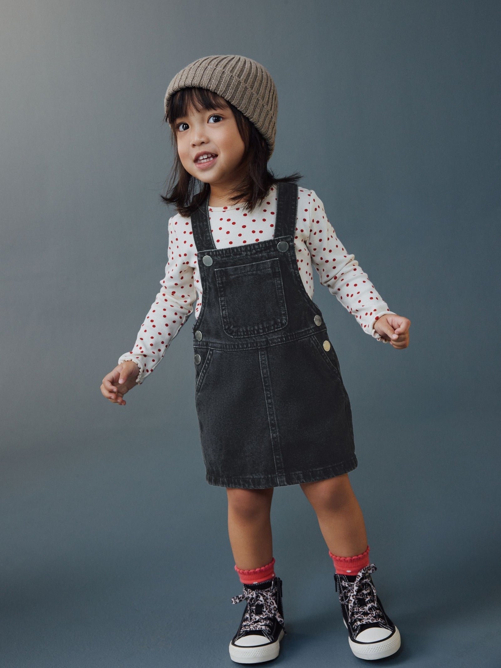 Black Denim Pinafore Dress (3mths-8yrs)