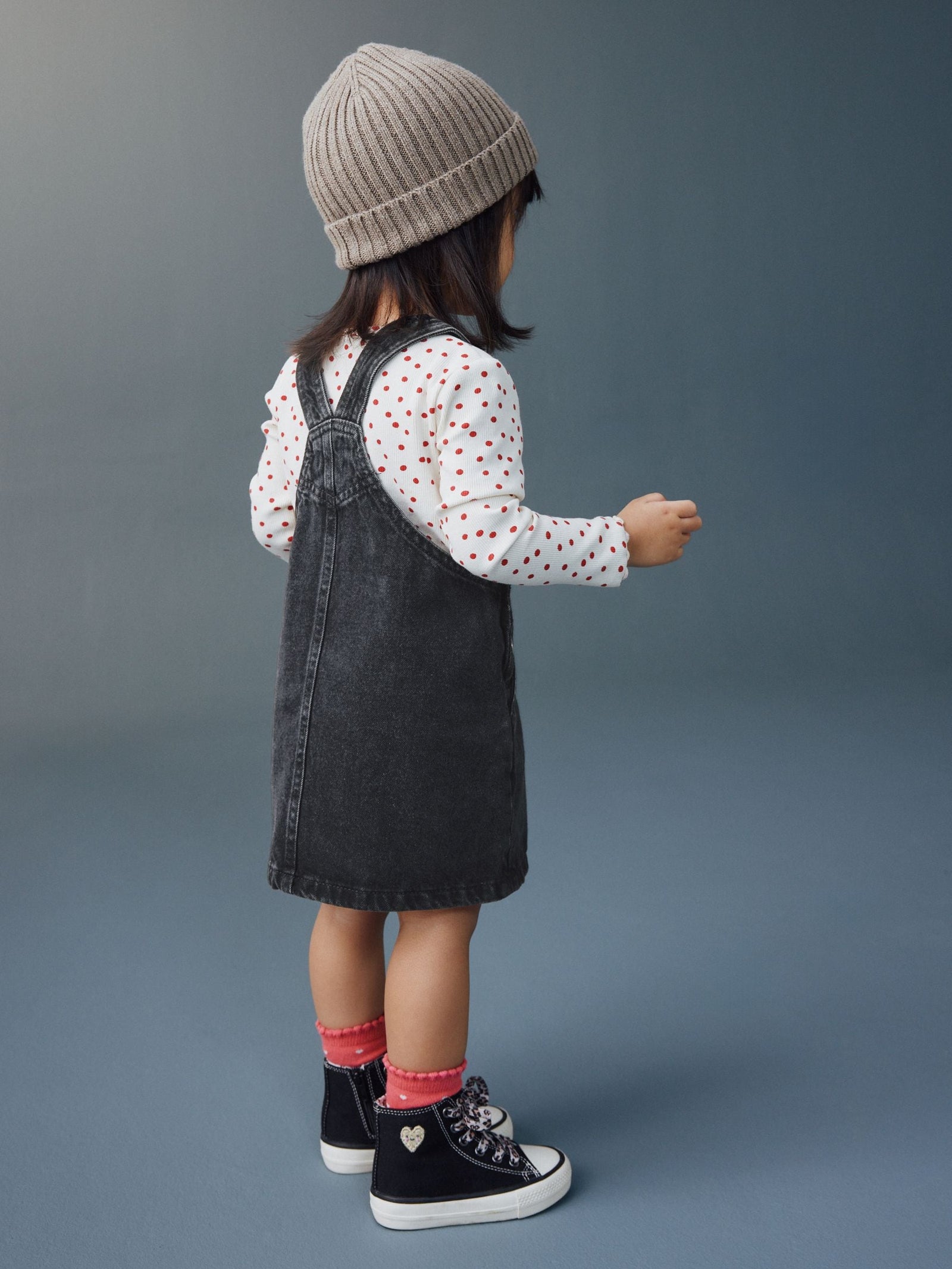 Black Denim Pinafore Dress (3mths-8yrs)