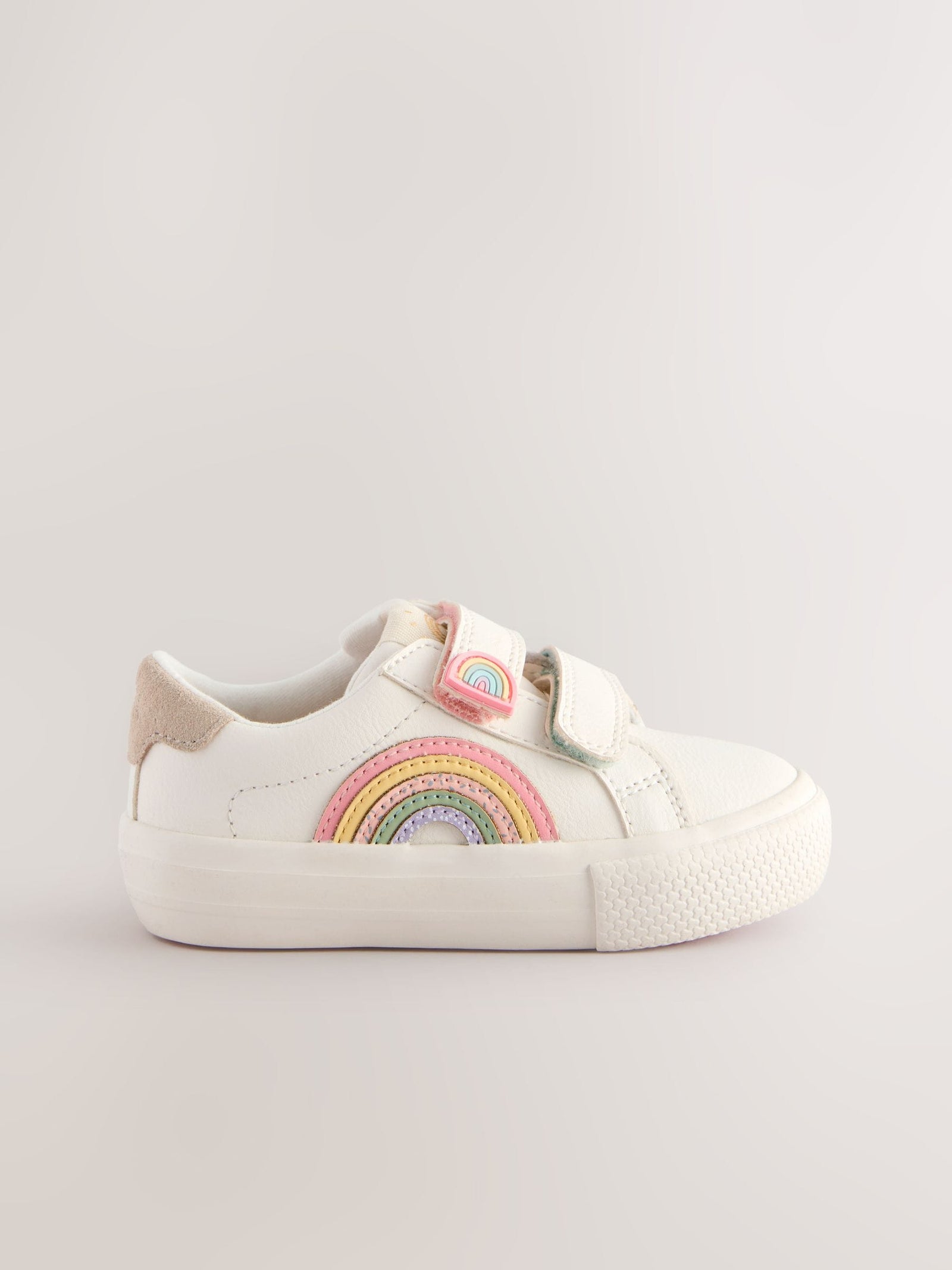 White Wide Fit (G) Touch Fasten Trainers