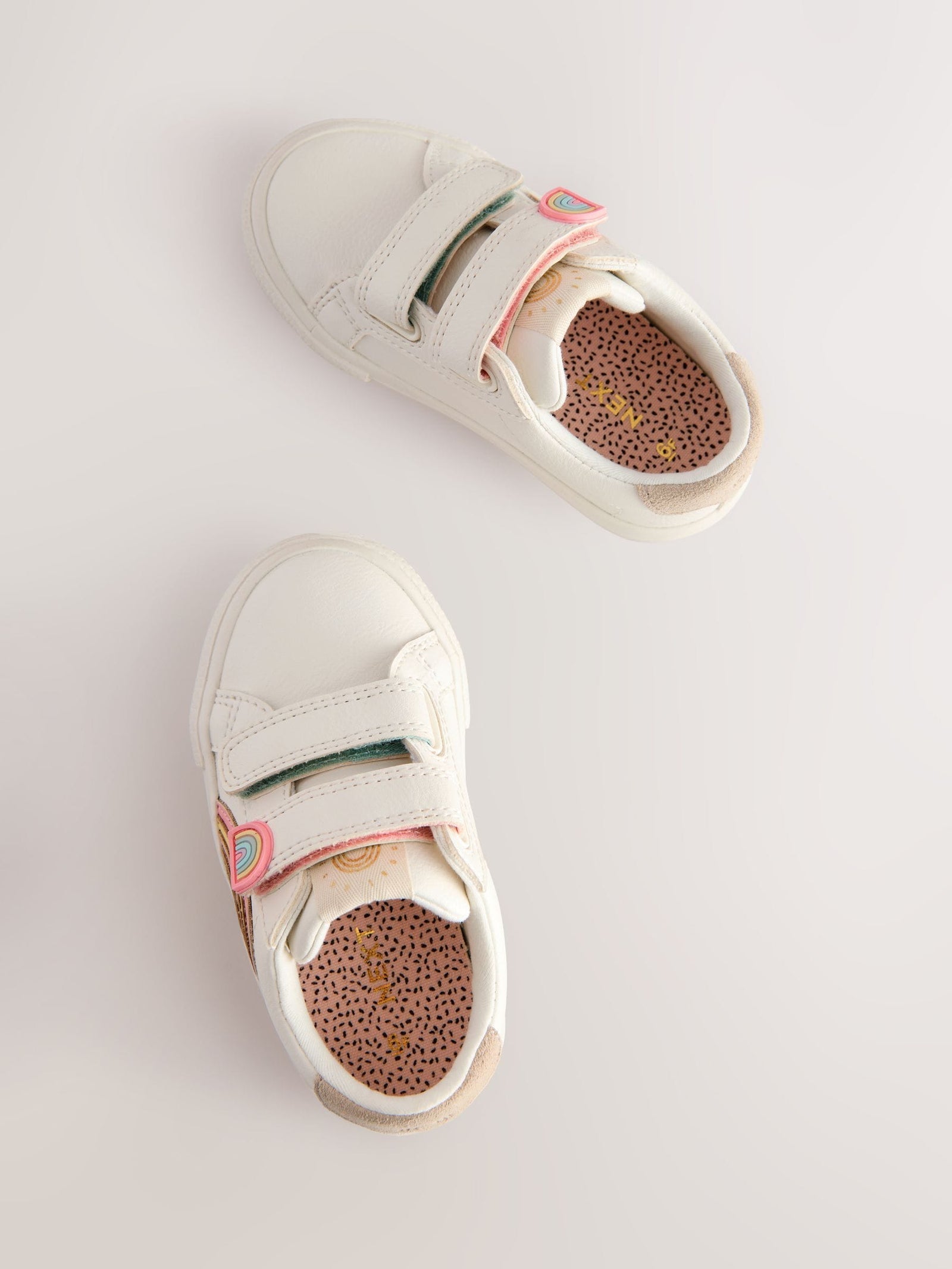 White Wide Fit (G) Touch Fasten Trainers